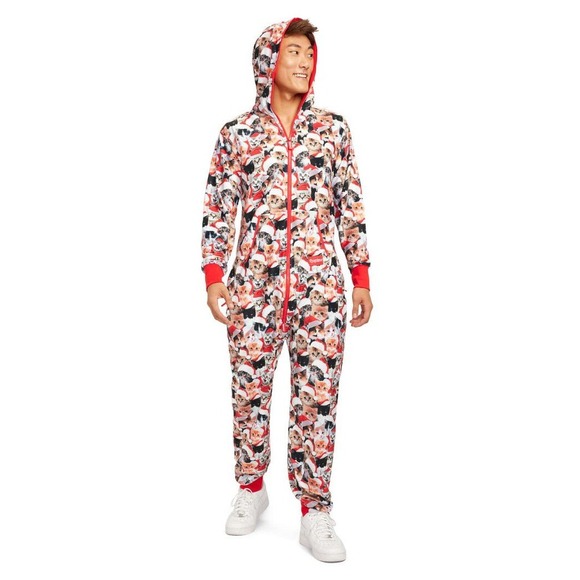 New Tipsy Elves Men's Meowy Catmus Jumpsuit Size L - Picture 4 of 8